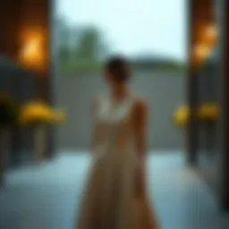 Elegant and simple evening dress showcasing minimalist design elements