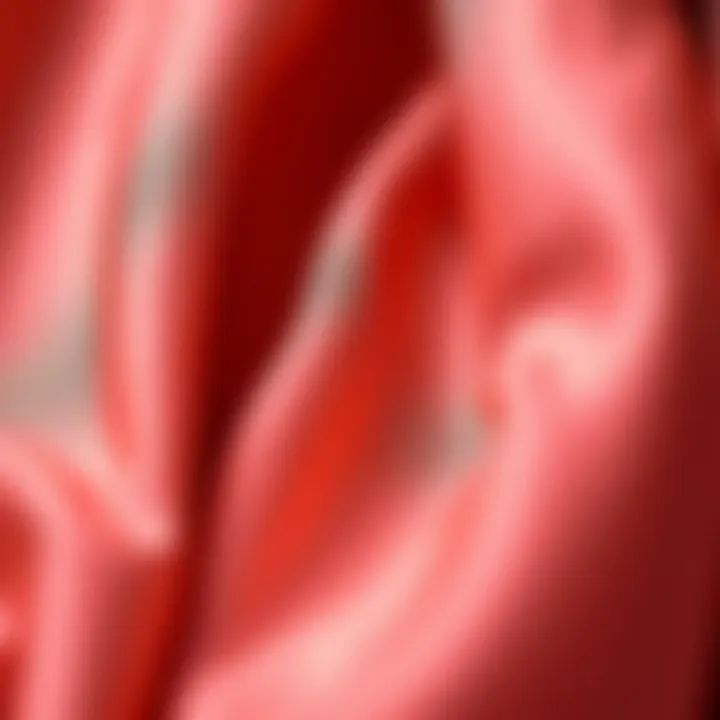 Close-up of luxurious fabric used in evening dresses