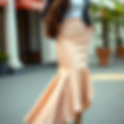 Elegant mermaid skirt in a casual setting