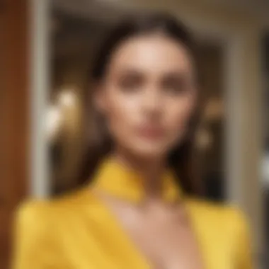 Sophisticated Styling with Chic Yellow Dress Chic yellow dress styled for a sophisticated look.