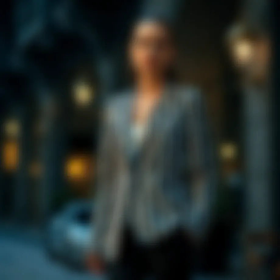 Elegant striped blazer showcasing contemporary design