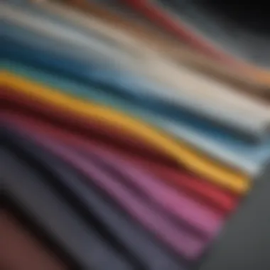 Colorful array of fabric swatches for custom tailoring