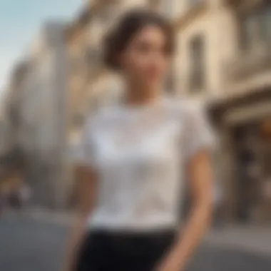 Chic Combinations: Styling Lace T-Shirts Fashionable ensemble featuring a lace t-shirt with accessories