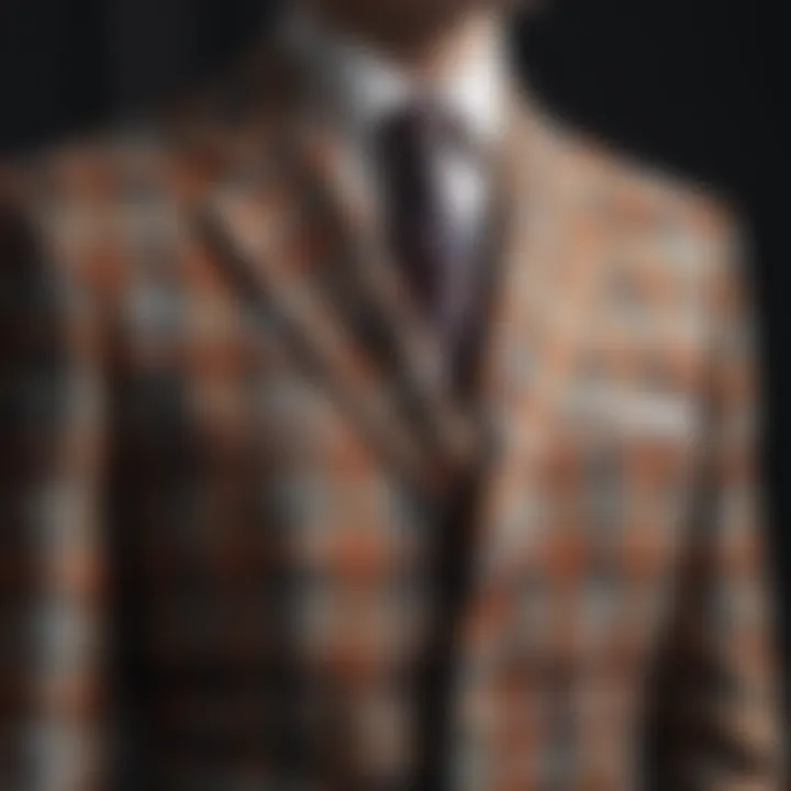 Close-up of high-quality fabric used in checkered jackets