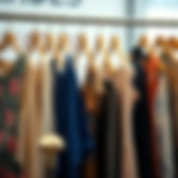 Diverse dress styles displayed on hangers