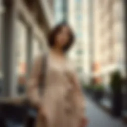 Stylish tunic in a modern urban setting