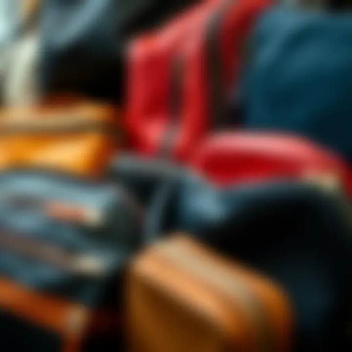A close-up of various types of zippered bags arranged artistically, highlighting their diversity.