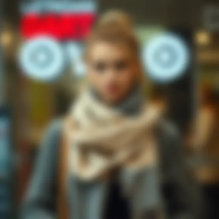 Fashionable combination of zipped scarf with accessories