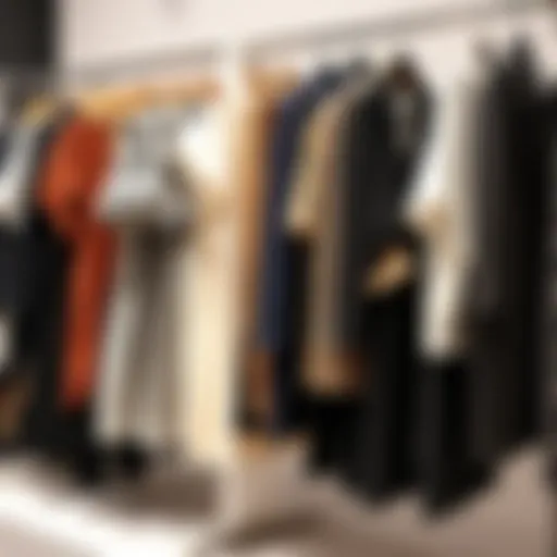 Stylish clothing rack showcasing diverse fashion choices