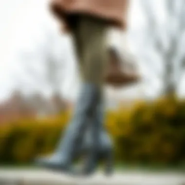Complete Fashion Look with Grey Heeled Boots Fashionable outfit featuring grey heeled boots and complementary accessories