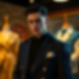 Elegantly tailored hakim yaka mont showcasing design intricacies