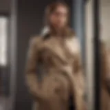 Elegant trench coat displayed on a vintage mannequin