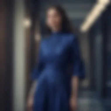 The Elegance of Indigo in Modern Fashion Elegant indigo dress showcased in a modern setting