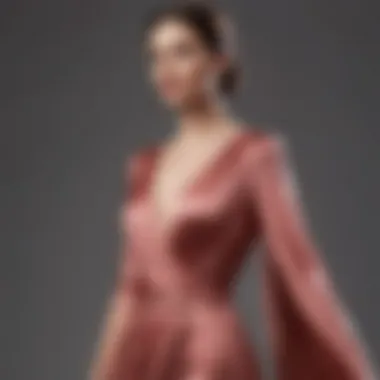 The Elegance of Silk Elegant silk dress draping on a mannequin