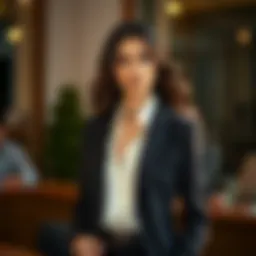 Elegant woman in a tailored blazer with a chic outfit