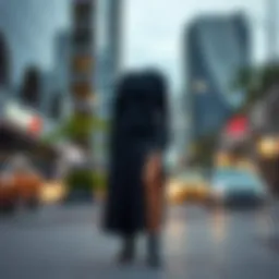 A stylish skirt showcased in a modern urban setting.