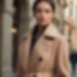 Elegant cashmere coat draped over a sophisticated outfit