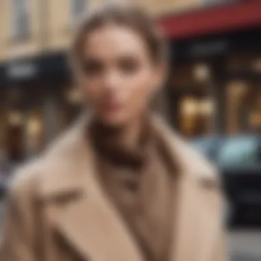 Chic Styling with Cashmere Stylish ensemble featuring a cashmere coat paired with trendy accessories