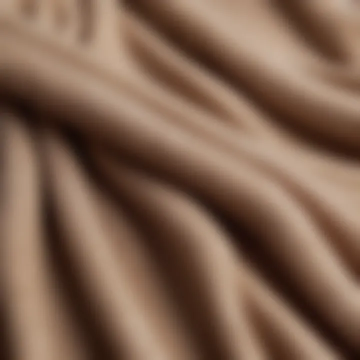 Close-up of cashmere fabric showcasing its softness and texture