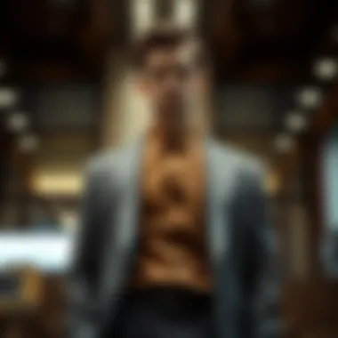 Formal Wear with Brown Shirt Formal setting highlighting a brown shirt with tailored trousers