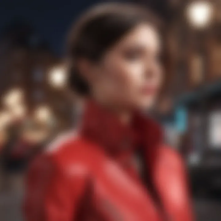 Chic red jacket styled for an evening event