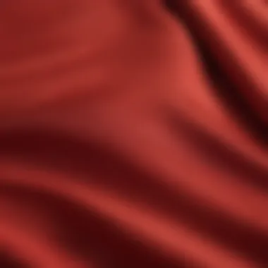 The Art of Red Trousers Fabric A close-up of red fabric illustrating texture and design