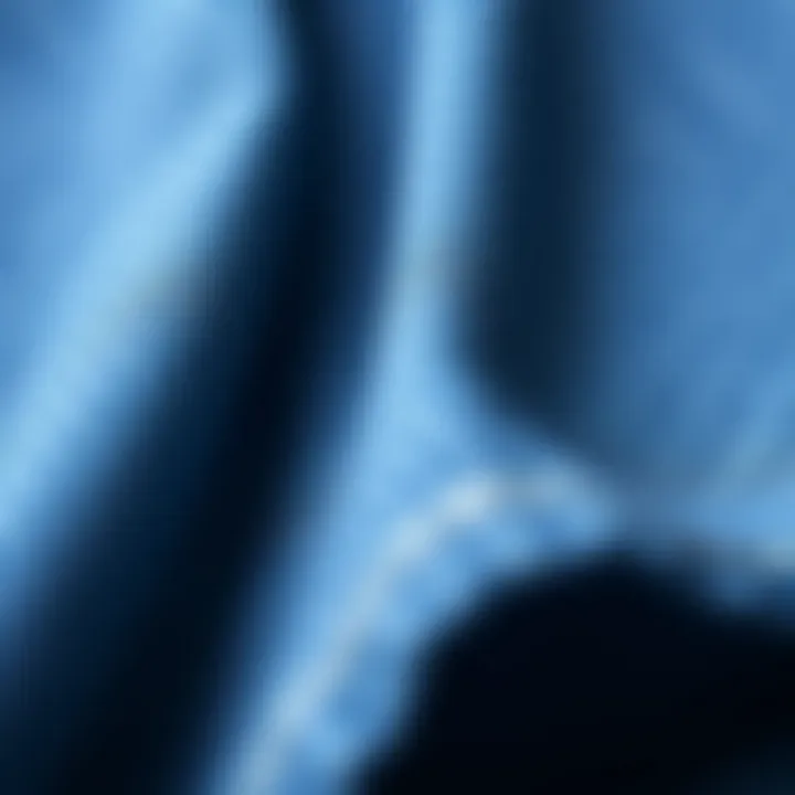 A close-up of denim fabric showcasing its texture