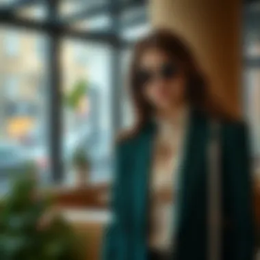 Sophisticated Look with Accessories and Dark Green Blazer Sophisticated outfit pairing with accessories and a dark green blazer