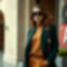 Elegant dark green blazer styled with a chic outfit