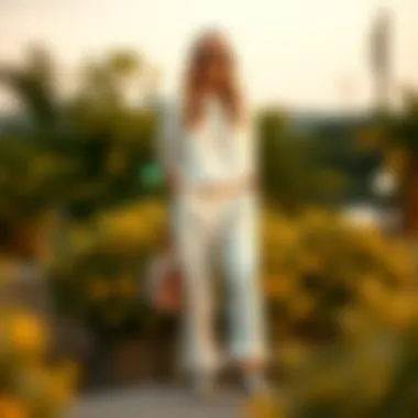 Casual outfit featuring cream baggy pants and trendy accessories