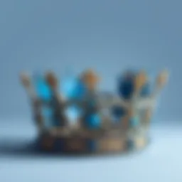 Elegant blue crown design showcasing intricate detailing.