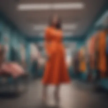 Explore the Latest Trends Fashionable clothing display in a vibrant store