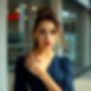 Trendy Look with Navy Dress Model showcasing navy dress in a fashionable setting