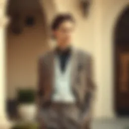 Elegant wedding attire featuring a tailored pant suit