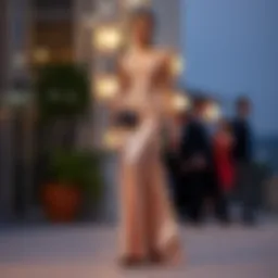 Elegant long sequin skirt styled for a gala evening
