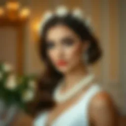 Elegant pearl crown styling for a formal event