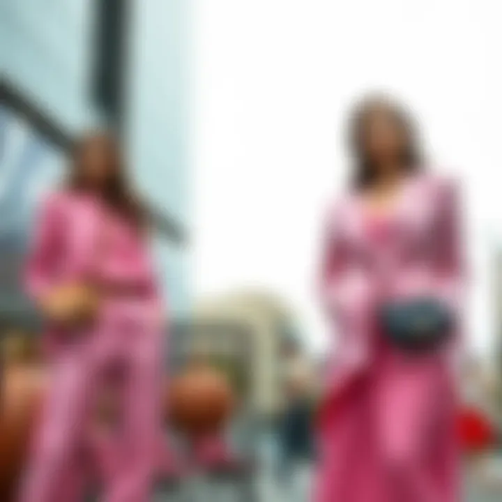 Different body types wearing pink blazer dresses