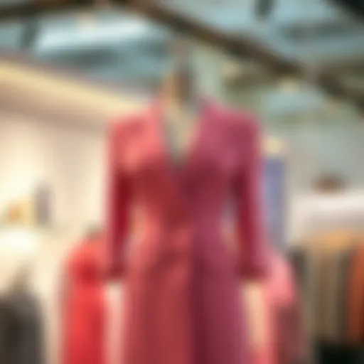 Elegant pink blazer dress on a mannequin