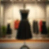 A stylish pleated skirt ensemble displayed elegantly on a mannequin