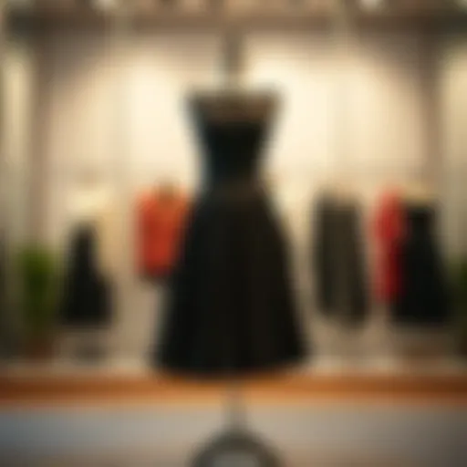 A stylish pleated skirt ensemble displayed elegantly on a mannequin