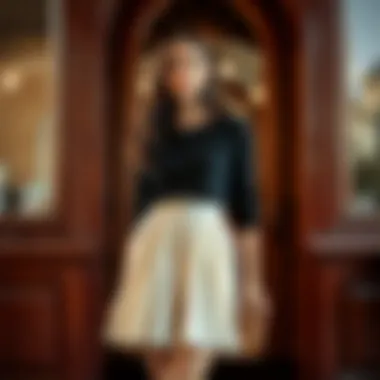 Versatile Pleated Skirt Look Model showcasing a versatile pleated skirt look for various occasions