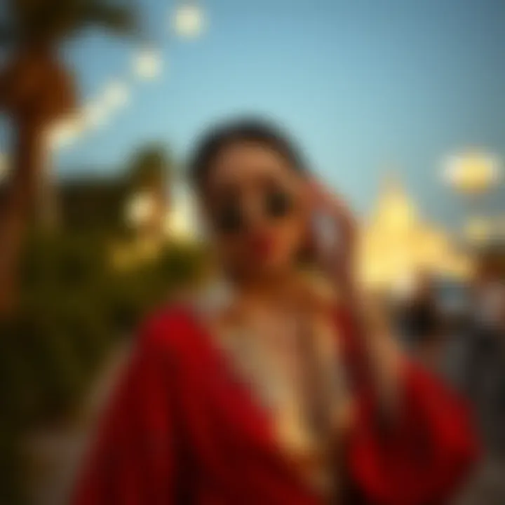 Stylish accessories complementing robe soiree attire