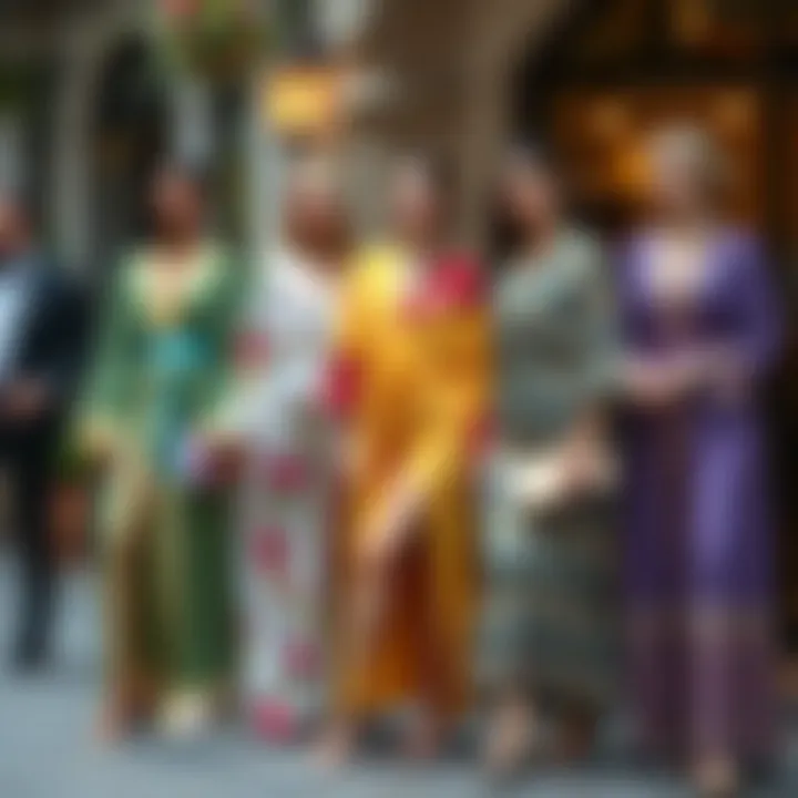 A collection of vibrant robe soiree designs