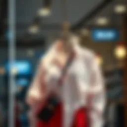 Stylish oversized shirt ensemble on a mannequin