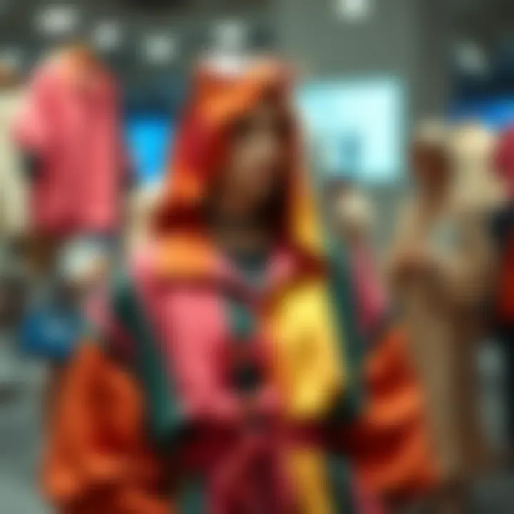 Colorful oversized outfit on display
