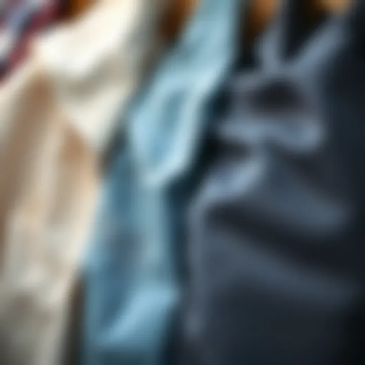 Close-up of various fabric textures used in shirt designs