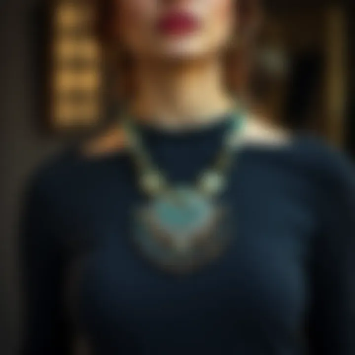 Black body paired with a statement necklace