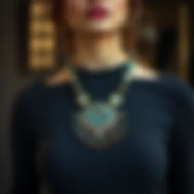 Sophisticated Black Body with Statement Accessories Black body paired with a statement necklace