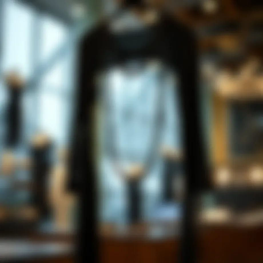 Elegant black chain dress display