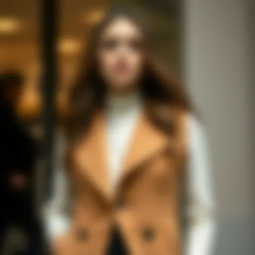 Elegant woman in a stylish coat vest